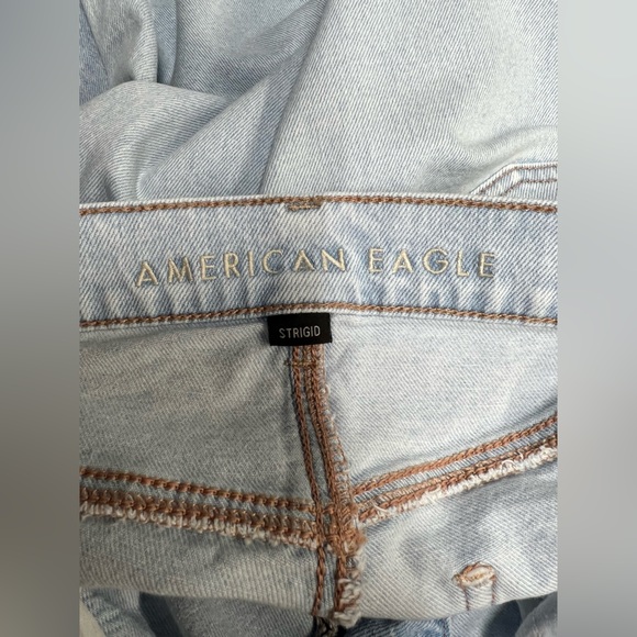 American Eagle Highest Rise Baggy Straight Crossover Waist Jeans Women’s 12 - Picture 3 of 6